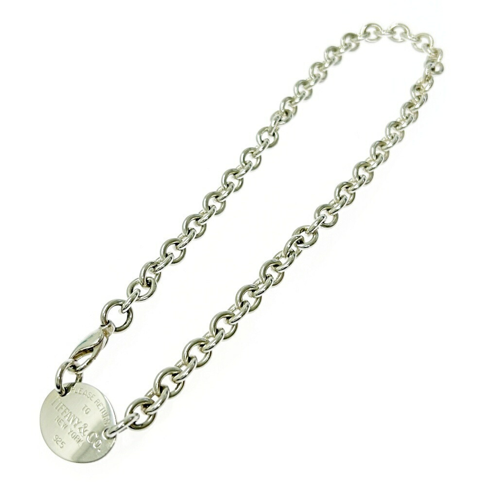 TIFFANY Co Silver Return to Tiffany Oval Necklace